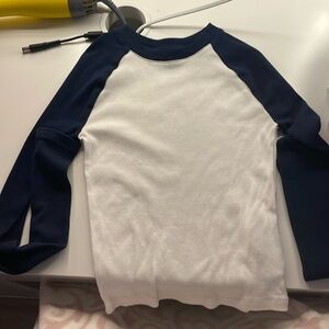 Hollister color block long sleeve, size s baby tee